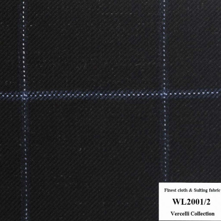 WL2001/2 Vercelli CXM - Vải Suit 95% Wool - Đen Caro